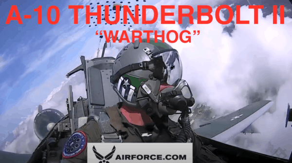 In-cockpit view of A-10 Thunderbolt II aircraft