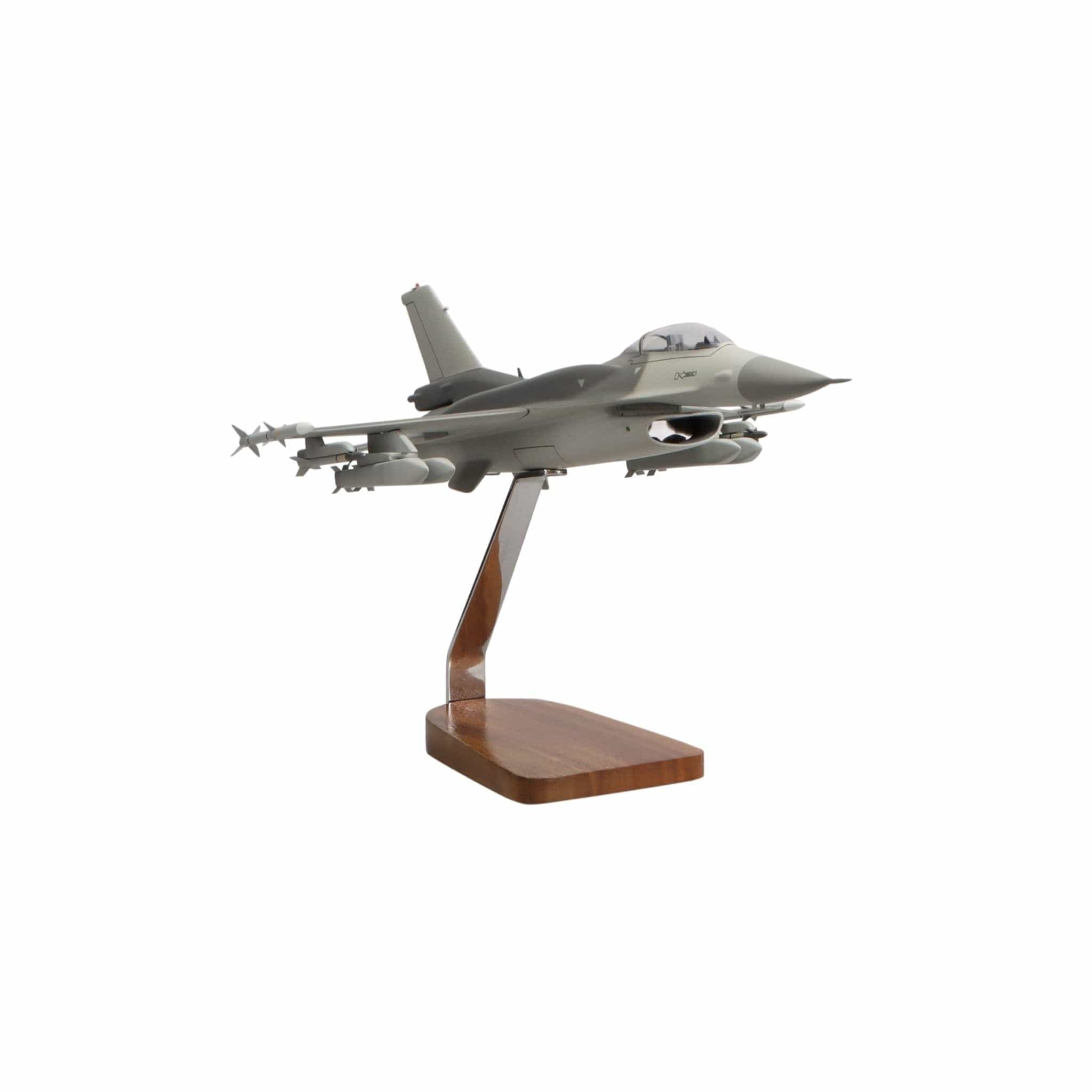 Lockheed Martin F-16 Fighting Falcon Clear Canopy w/Full Armament Large Mahogany Model