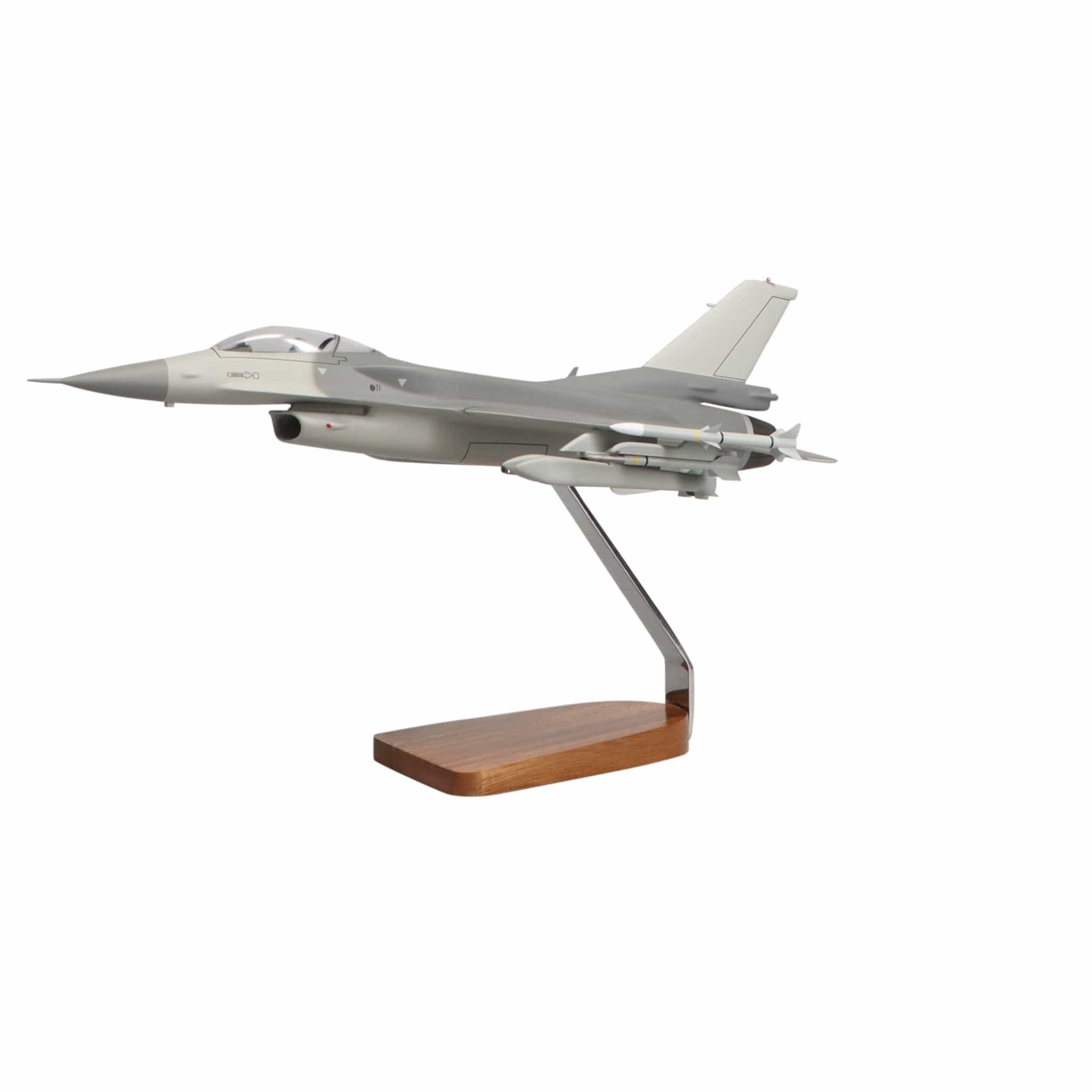 Lockheed Martin F-16 Fighting Falcon Clear Canopy w/Full Armament Large Mahogany Model