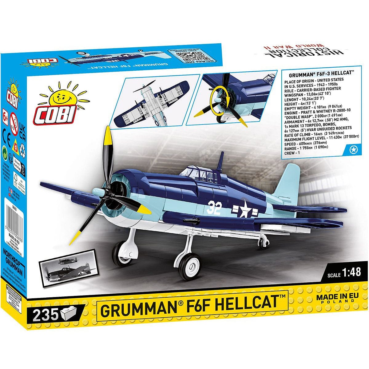 Cobi Blocks Grumman F6F Hellcat 235pc Creative Building Block Set
