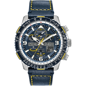 Citizen Blue Angels Eco-Drive pilot watch with leather strap and slide rule bezel