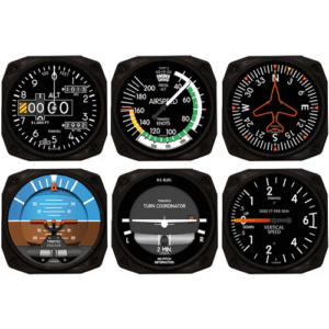 Trintec Modern Aviation Coasters: 6-Piece Non-Slip Instrument Set