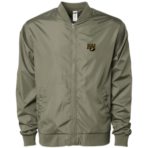Official ICAS Army Green lightweight bomber jacket with embroidered logo