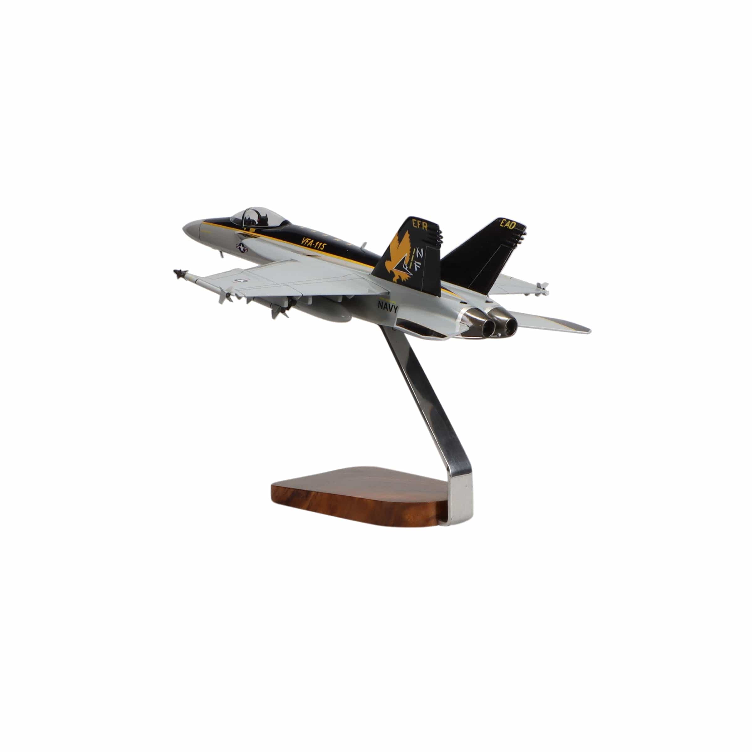 McDonnell Douglas F/A-18E Super Hornet w/Armaments Clear Canopy Large Mahogany Model