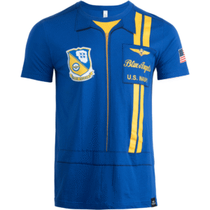 U.S. Navy Blue Angels Flight Suit Adult T-Shirt by Aeroplane Apparel Co.