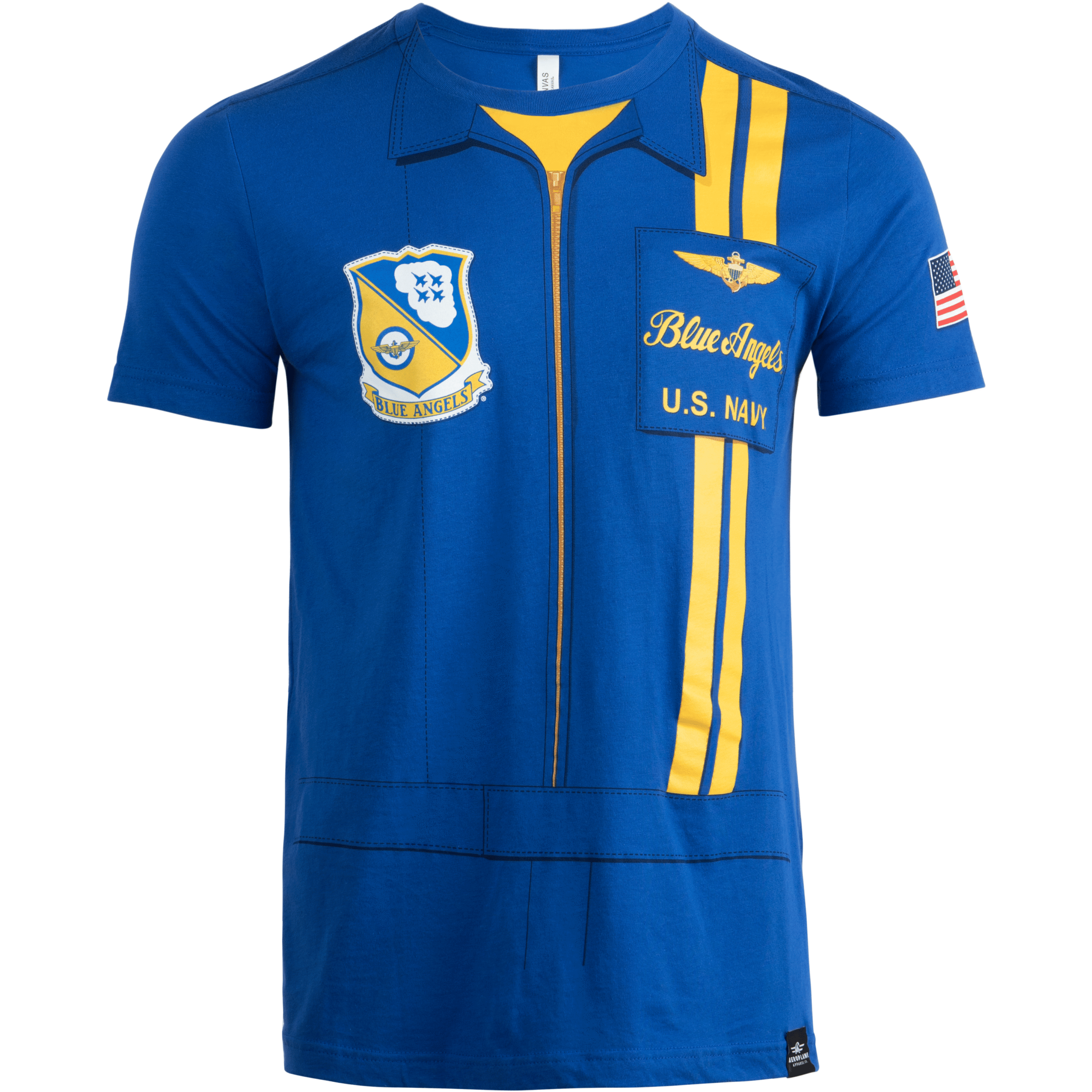 U.S. Navy Blue Angels Flight Suit Adult T-Shirt by Aeroplane Apparel Co.